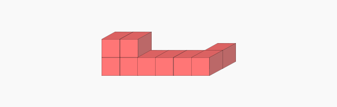 solid shape made using unit cube