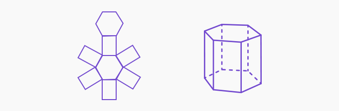 net of a hexagonal prism
