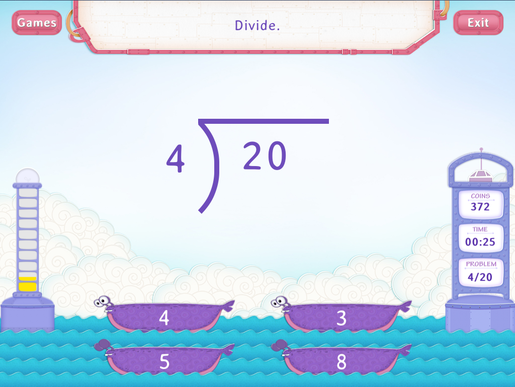 Divide by 4 - Practice with Fun Math Worksheet