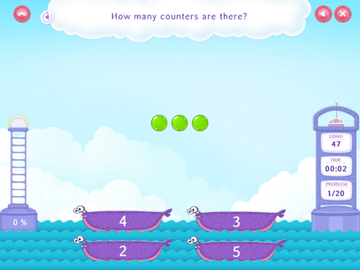 Count with Counters within 10 - Practice with Fun Math Worksheet